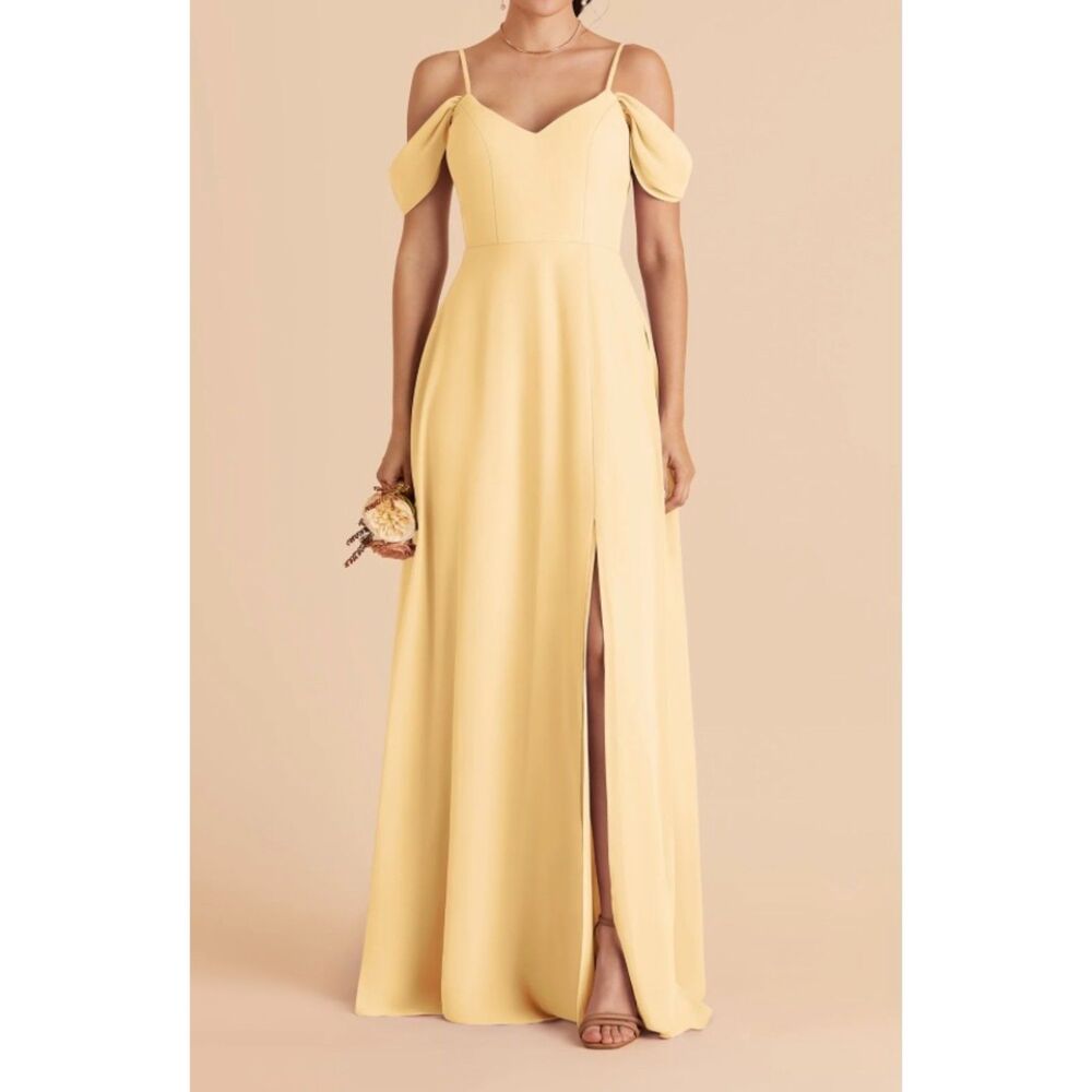 Birdy Gray Devin Dress Yellow Padded Slit Dress Size S